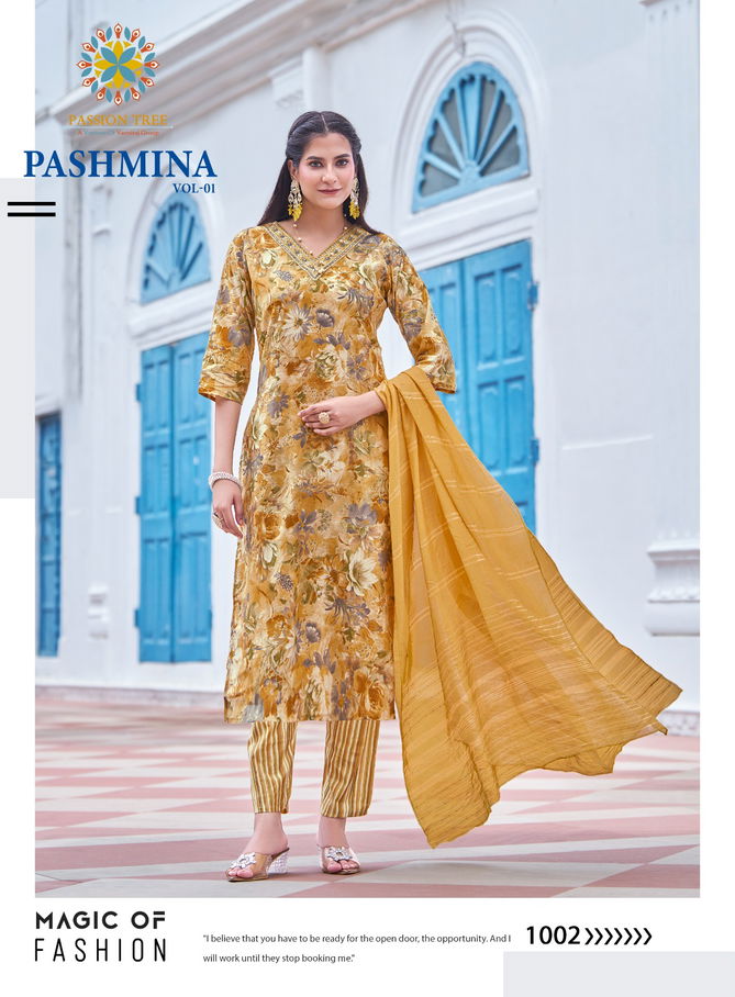 Pashmina Vol 1 By Passion Tree Modal Printed Kurti With Bottom Dupatta Wholesale Online